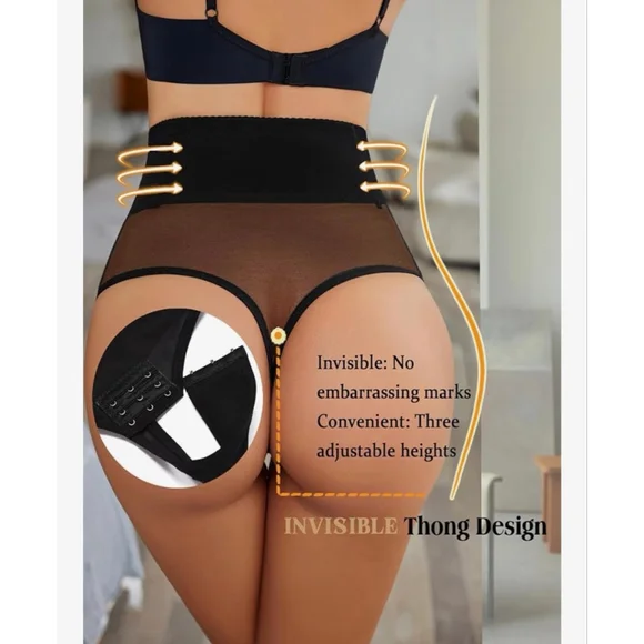 NEW Black Tummy Control Thong Shapewear Body Shaper M - Picture 6 of 7